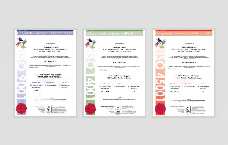 ISO Certificates Hardy